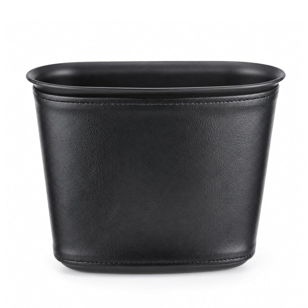 Small Car Trash Can,Leather Car Grabage Can with Hanging Hook,Leakproof Automotive Trash Bin,Portable & Multi-Purpose