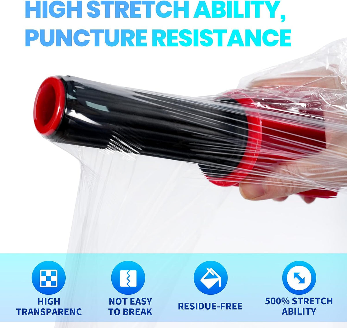 Stretch Wrap Film 15" x 760Ft Shrink Wrap Roll Industrial Strength