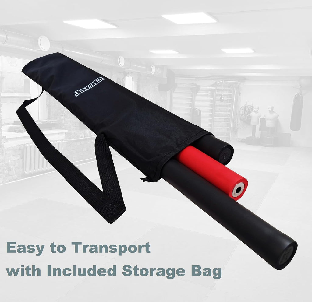 Bo Staff 4-6 Ft Collapsible Foam Padded with Carry Bag, Practice Bo Staff for Martial Arts Karate Training