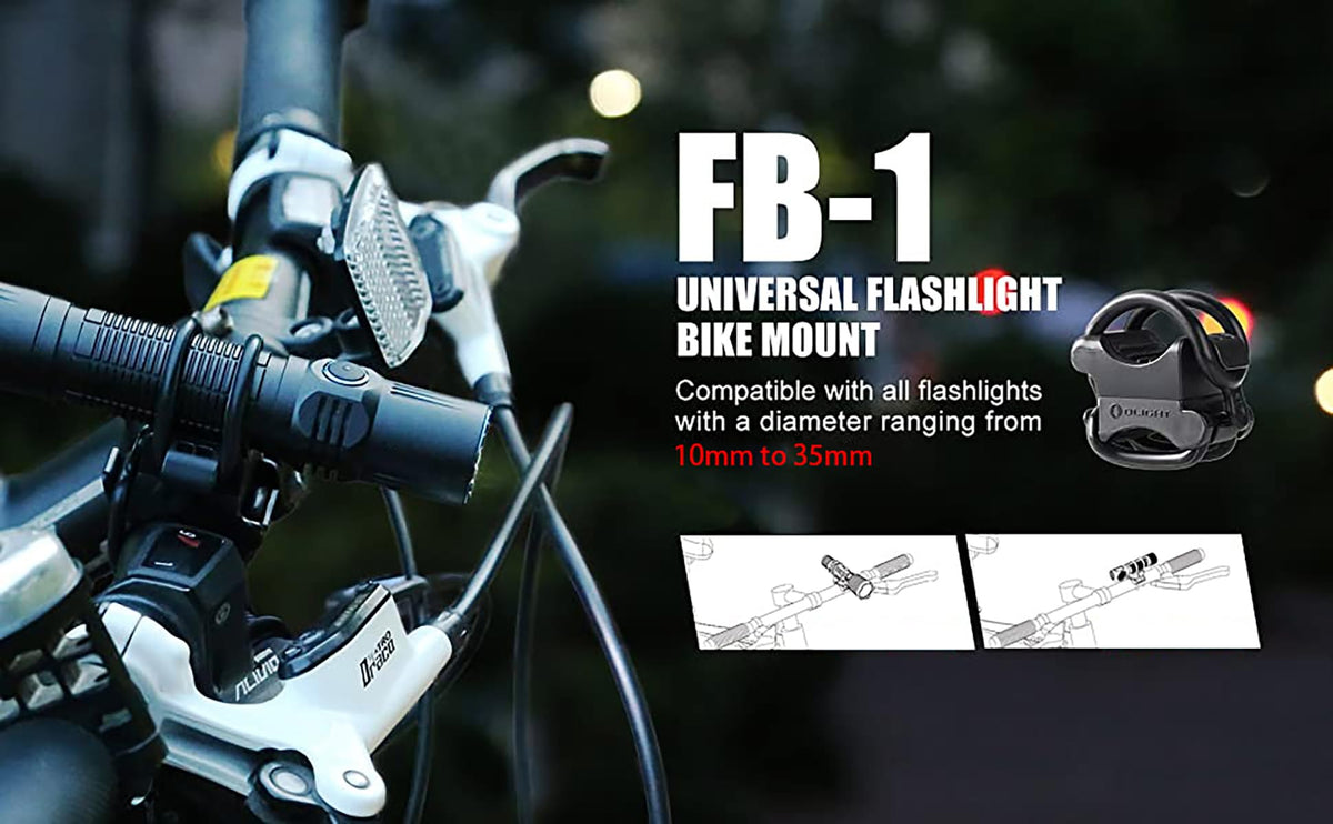 FB-1 Universal Flashlight Bike Mount for Flashlight (Bicycle Lighting Mount Accessories)