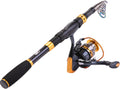Fishing Rod Reel Combos Carbon Fiber Telescopic Fishing pole with Spinning Reel for Travel Saltwater Freshwater Fishing