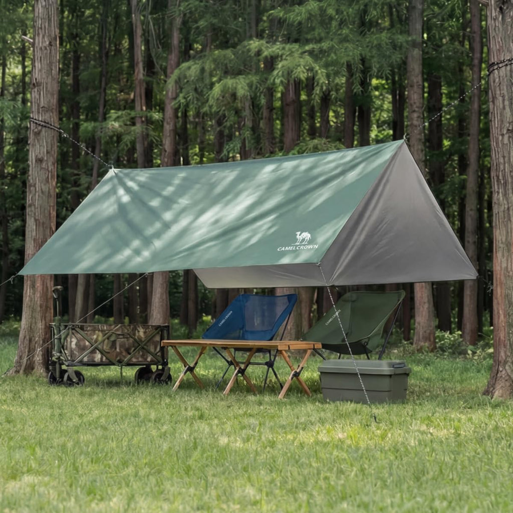 Camping Tarp,3000mm Waterproof & UPF 50+ Sun Protection Rain Fly Tarp - Lightweight Portable Camping Shelter with