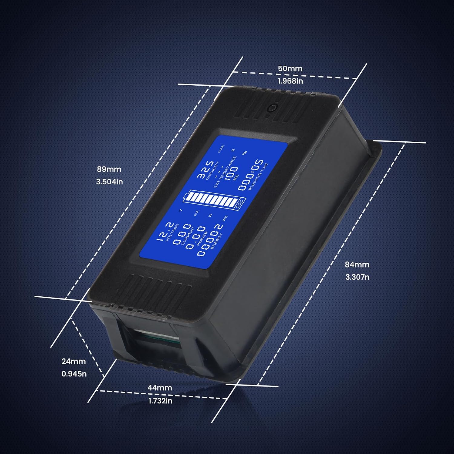 DC Multifunction Battery Monitor Meter with Shunt,0-200V,0-300A, LCD Display Digital Current Multimeter Voltmeter