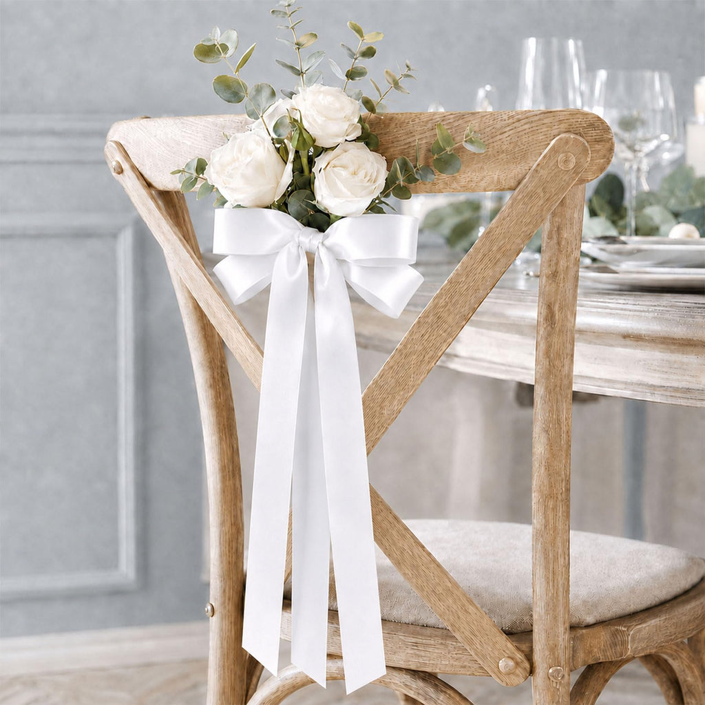 1 Inch Double Faced White Ribbon,Satin Ribbon Continuous 25 Yards