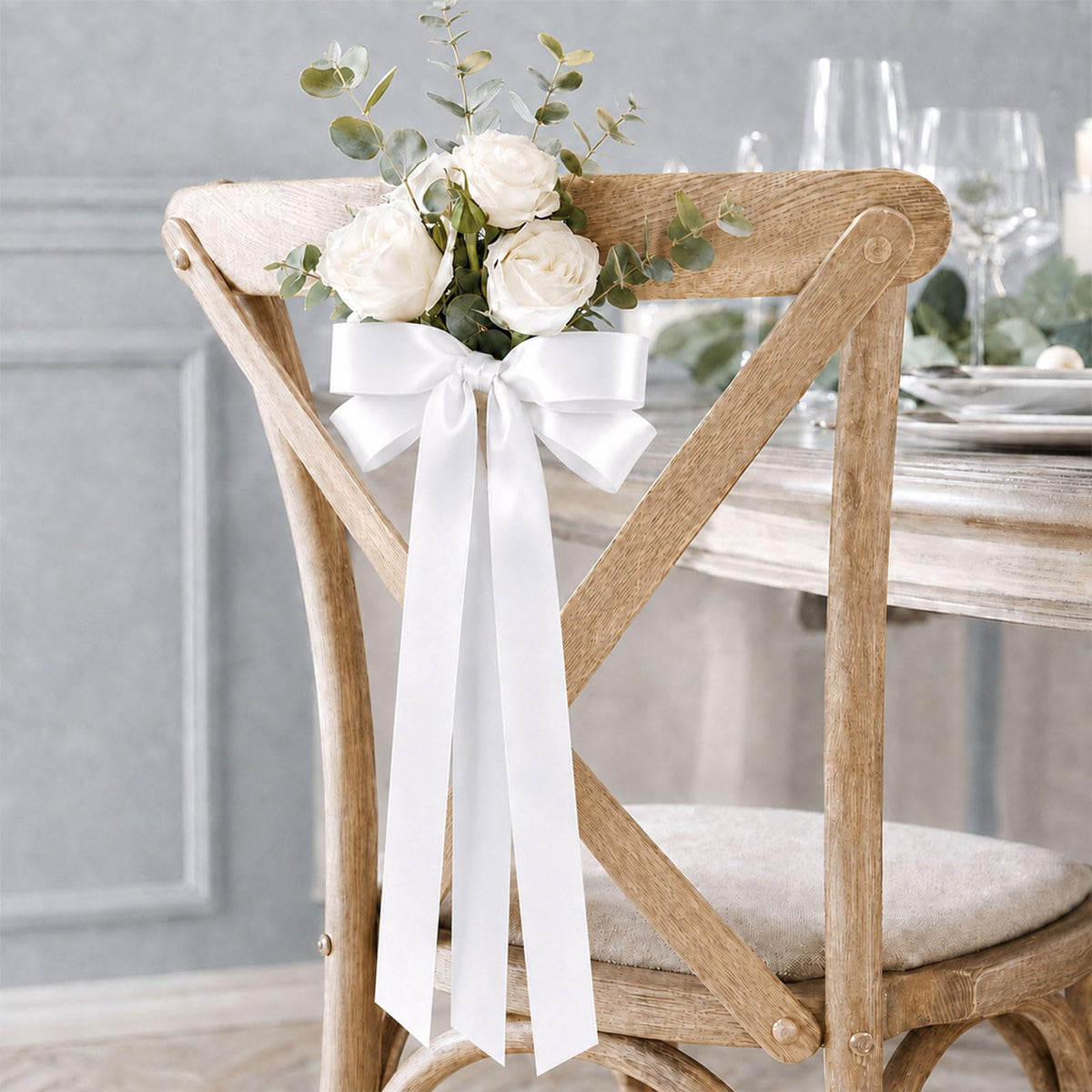 1 Inch Double Faced White Ribbon,Satin Ribbon Continuous 25 Yards