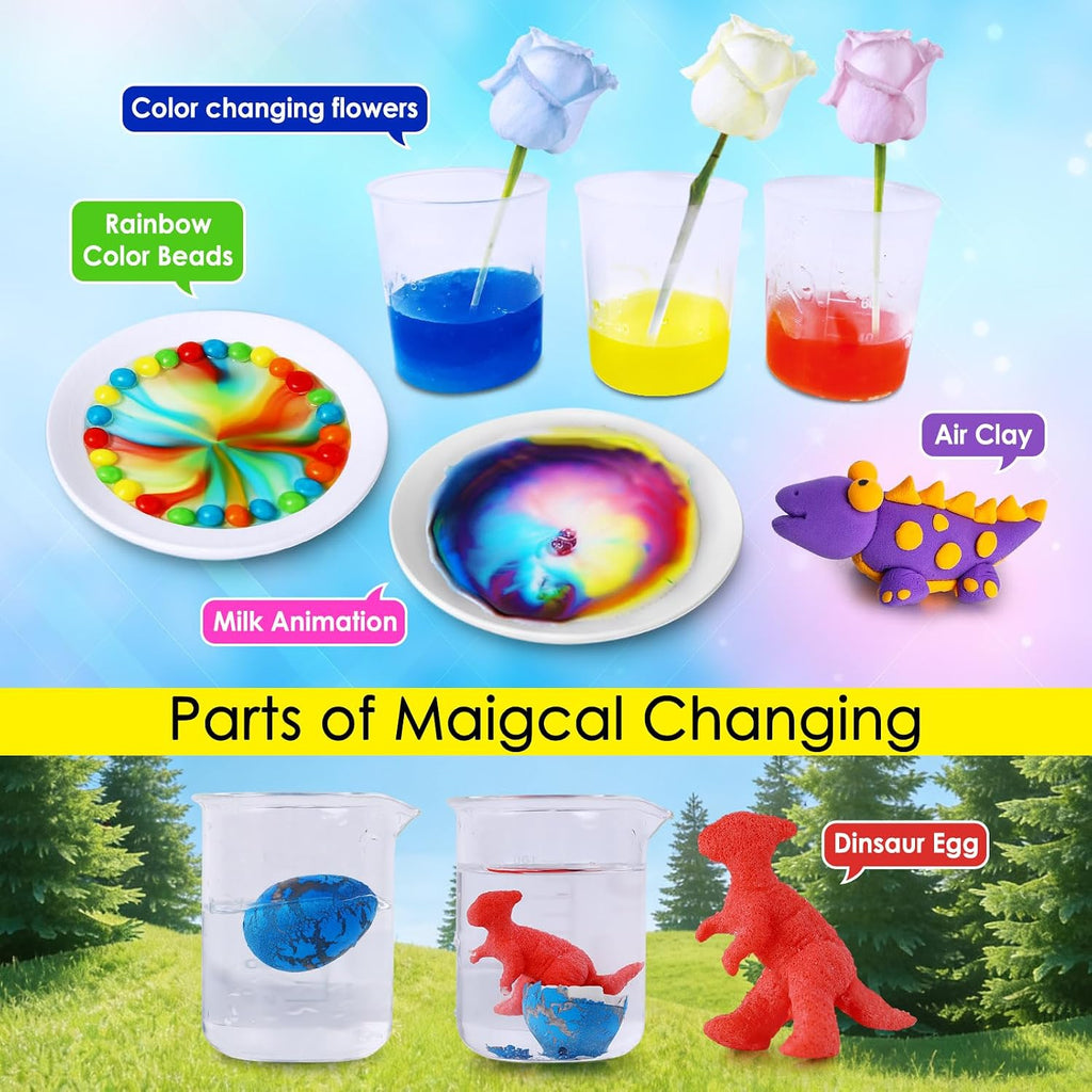 50+ Lab Experiment Science Kit for Kids Chemistry Set S.T.E.M Toys | Magic, Volcano, Crystal Growing, Hands-On