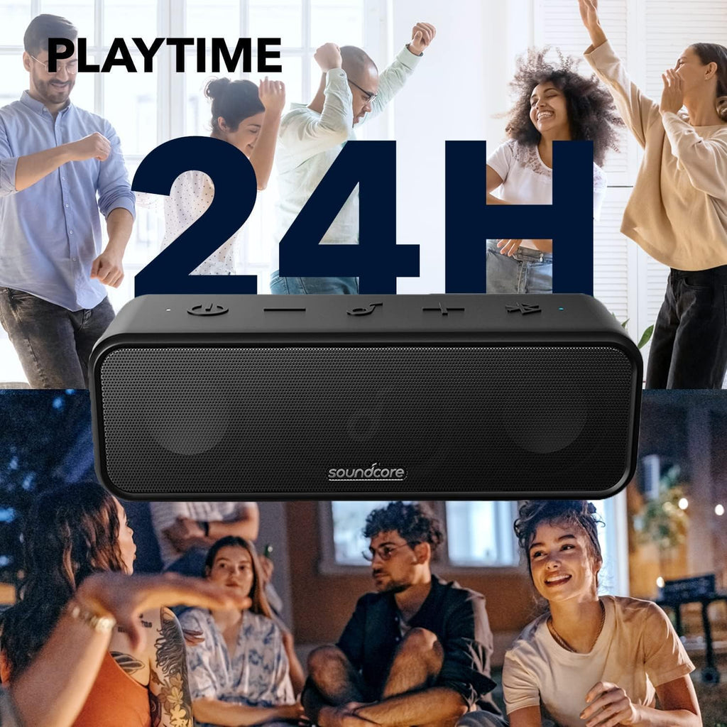 Anker 3 Portable Bluetooth Speaker - Wireless, IPX7 Waterproof, 24H Playtime, Pure Titanium Diaphragm Drivers