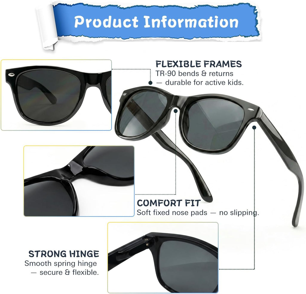 Kids Sunglasses Polarized UV400 for Toddlers Boys Girls Age 2-8 | Kids Sunglasses Polarized Age 2-8 UV400 Baby Boys