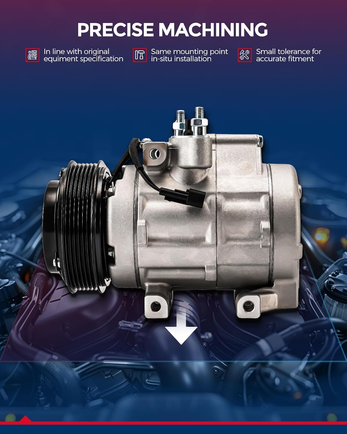KAX 68337 AC Compressor w/Clutch for Hummer H3 2006-2010 3.5/3.7L