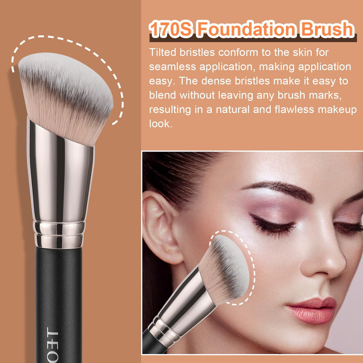 Foundation Contour Concealer Brush, 3Pcs Angled Blending Brush Set