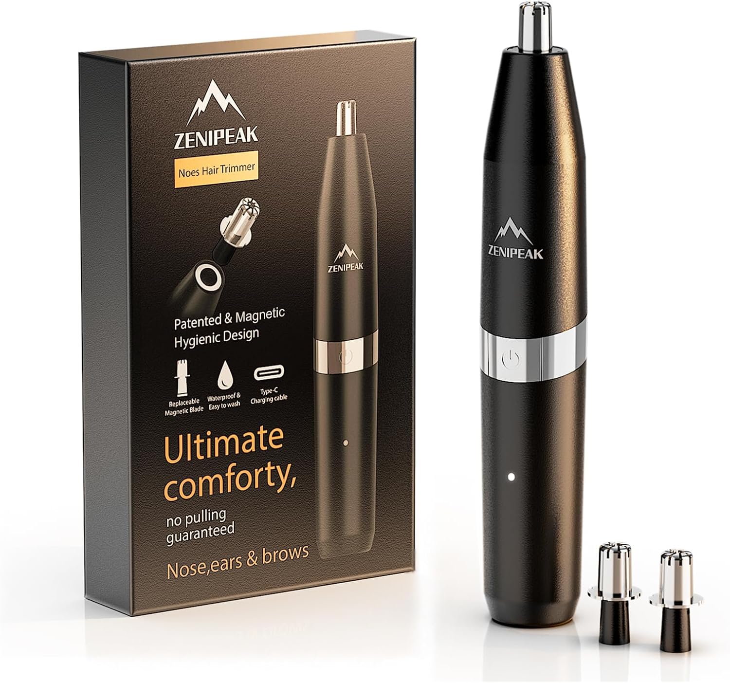 Professional Nose Hair Trimmer for Men & Women, USB-C Rechargeable Electric Ear & Nasal Clipper, Micro-Vacuum