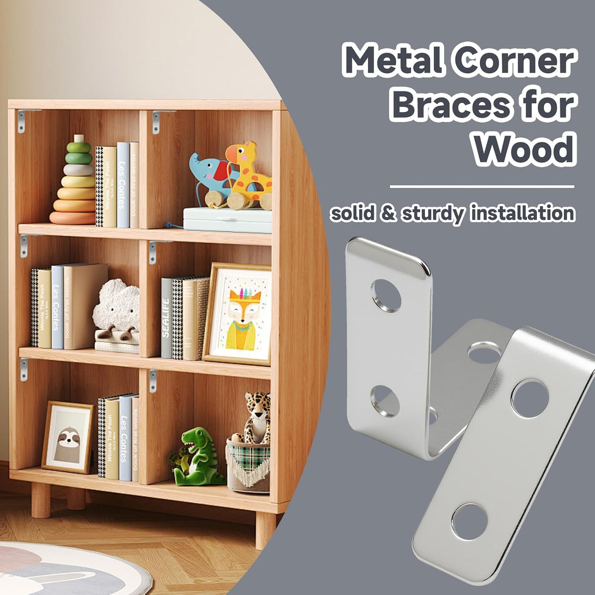 L Bracket Corner Braces 1.5 Inch, Zinc Plated, 20PCS