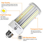 2 Pack 600W Equivalent LED Corn Light Bulb 9000 Lumen 5000K 60W Large Area Daylight White E26/E27 Medium Base for