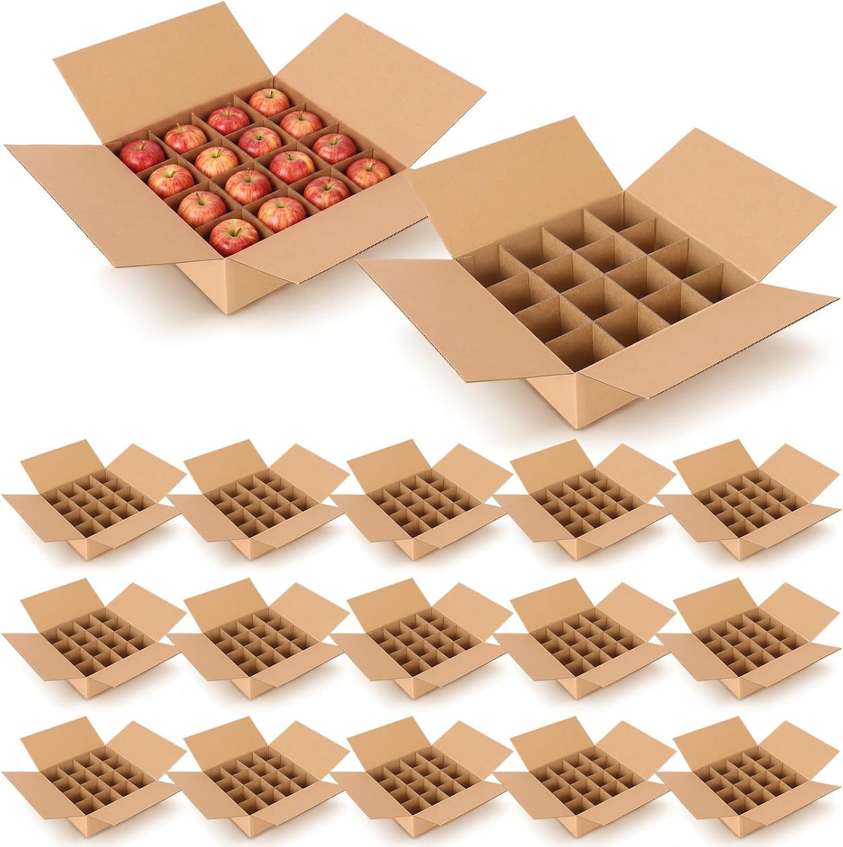 16 Pack Moving Boxes with Divider Kits, 13 x 13 x 4 Inch
