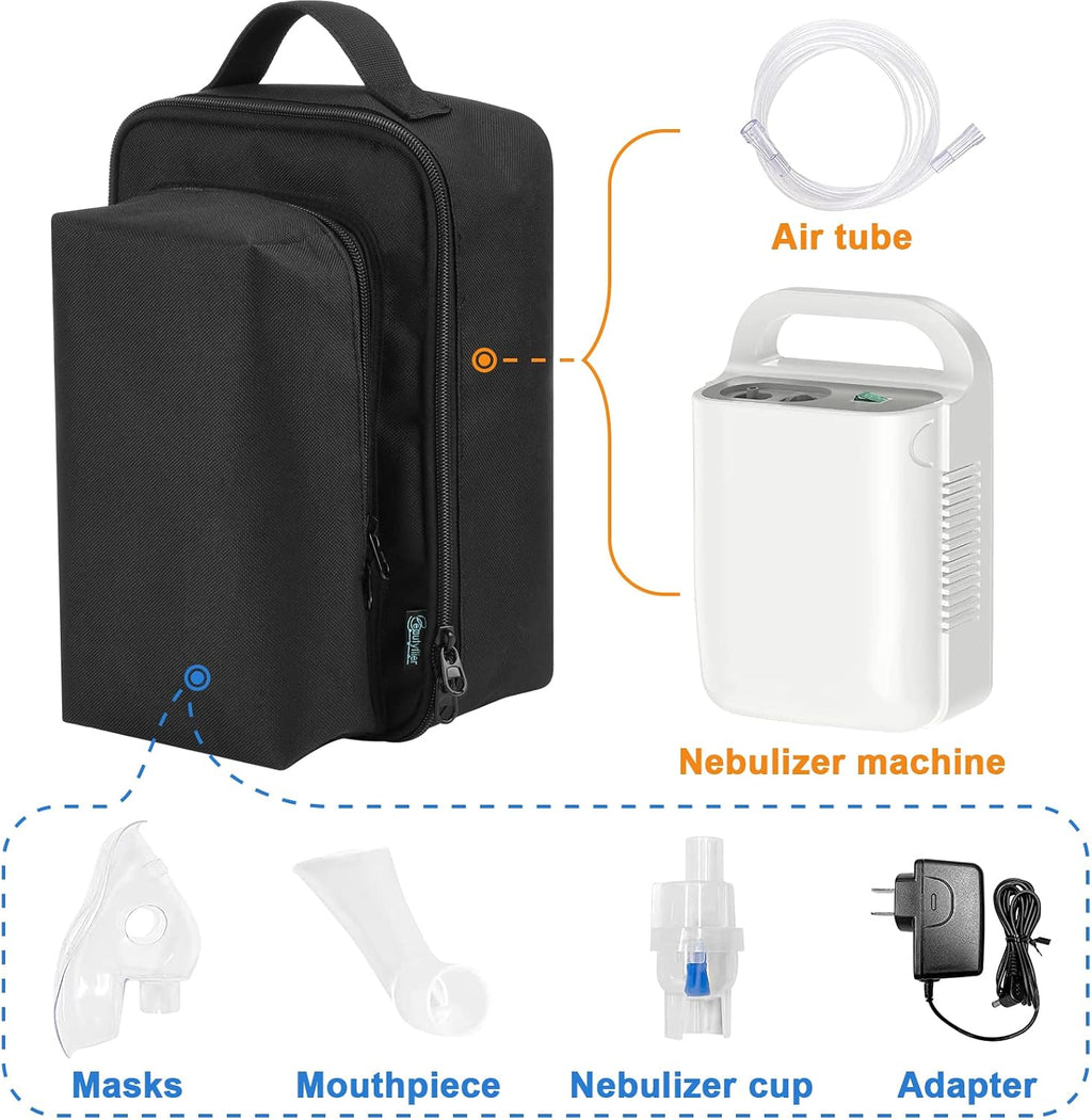 Nebulizer Carry Bag for Nebulizer Machine Personal Compressor, Portable Storage Carry Bag, Protective Travel Case for