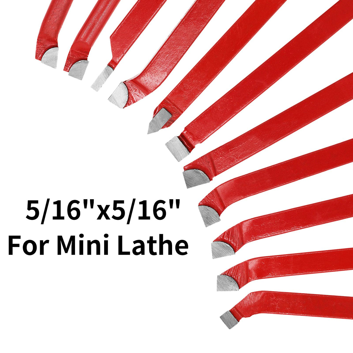 11 Pc 5/16" Carbide Tip Tipped Cutter Tool Bit Cutting Set for Metal