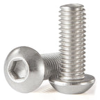 #10-32 x 1-1/4" Button Head Socket Cap Screws Bolts, Stainless Steel 18-8 (304), Metric Allen Hex Drive, Fully Threaded, Bright Finish, 30 PCS