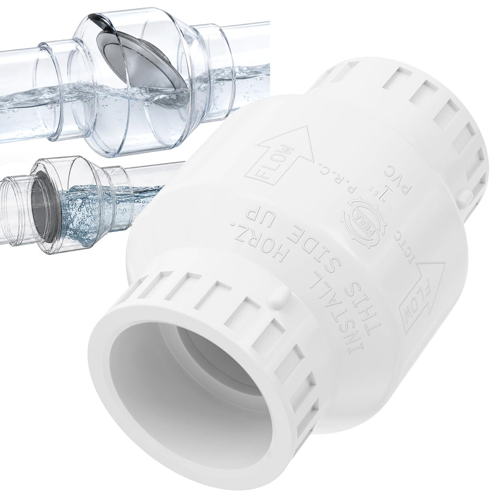 pbugac 1 Inch PVC Check Valve, Socket x Socket