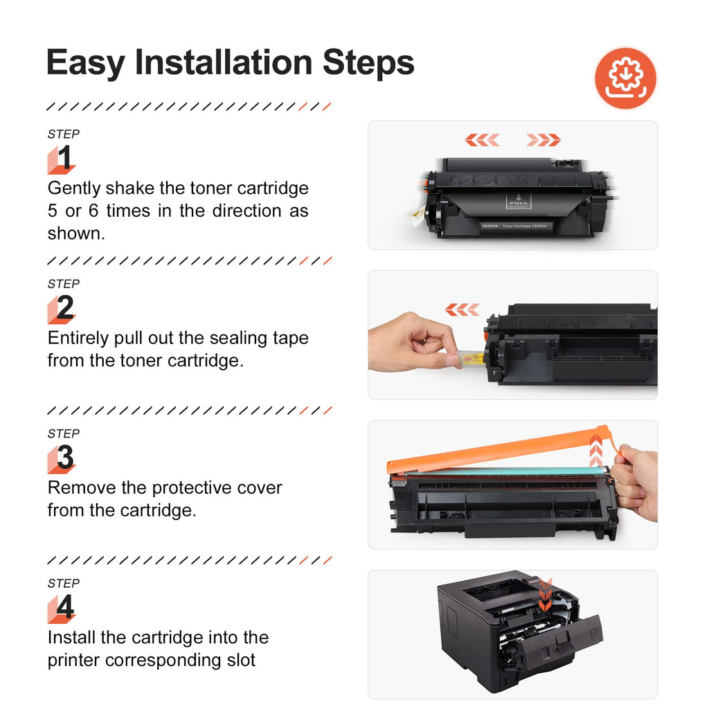 CE505A Toner Compatible for HP 05A Toner Cartridge Black 2-Pack