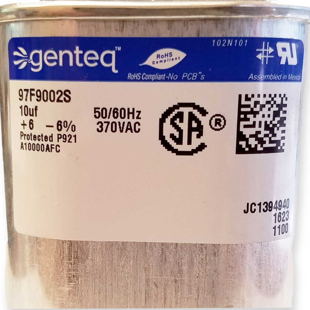 GE 97F9002 - 10 uf MFD 370 VAC Volt Genteq Replacement Oval Run Capacitor