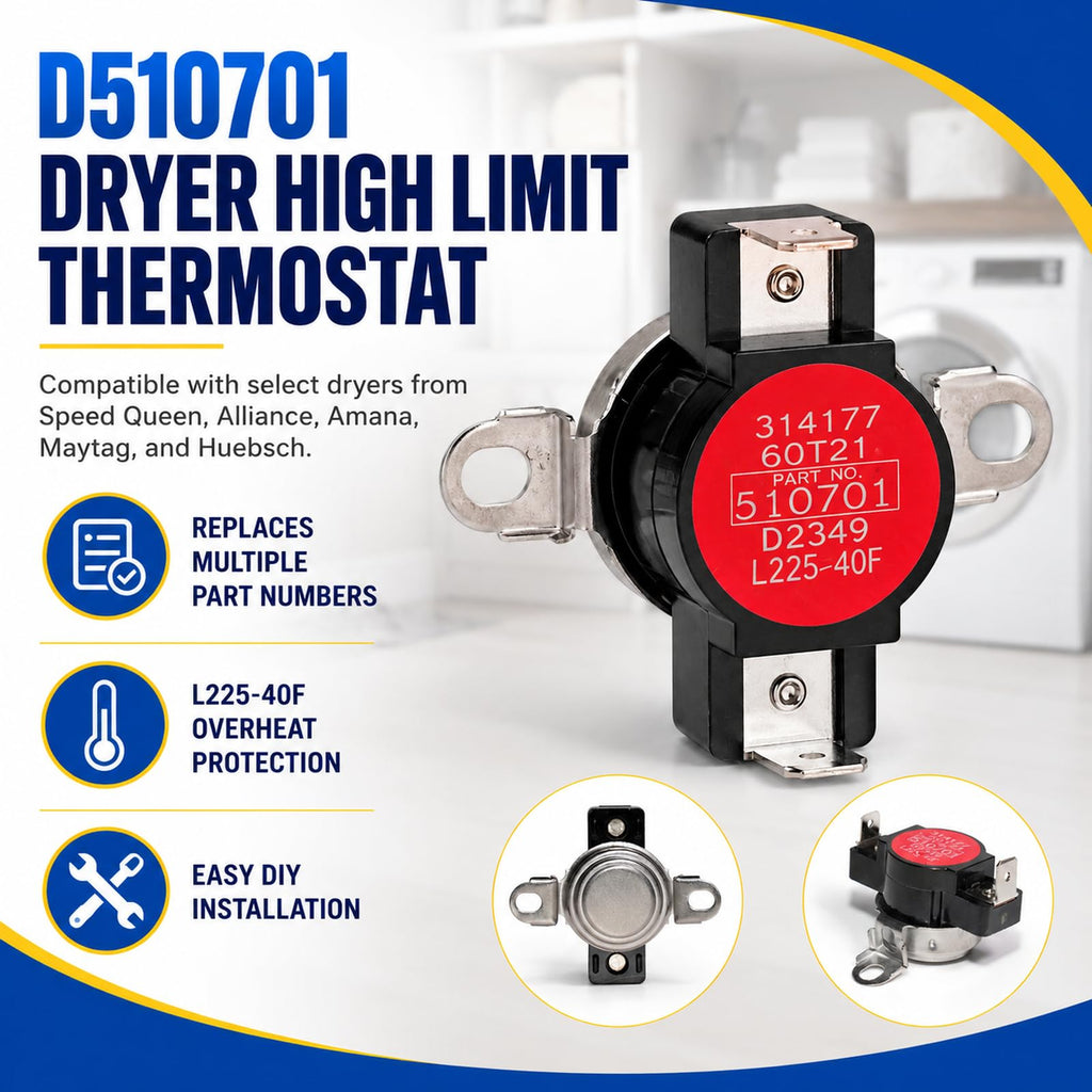 D510701 Dryer High Limit Thermostat Compatible with Speed Queen