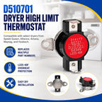 D510701 Dryer High Limit Thermostat Compatible with Speed Queen