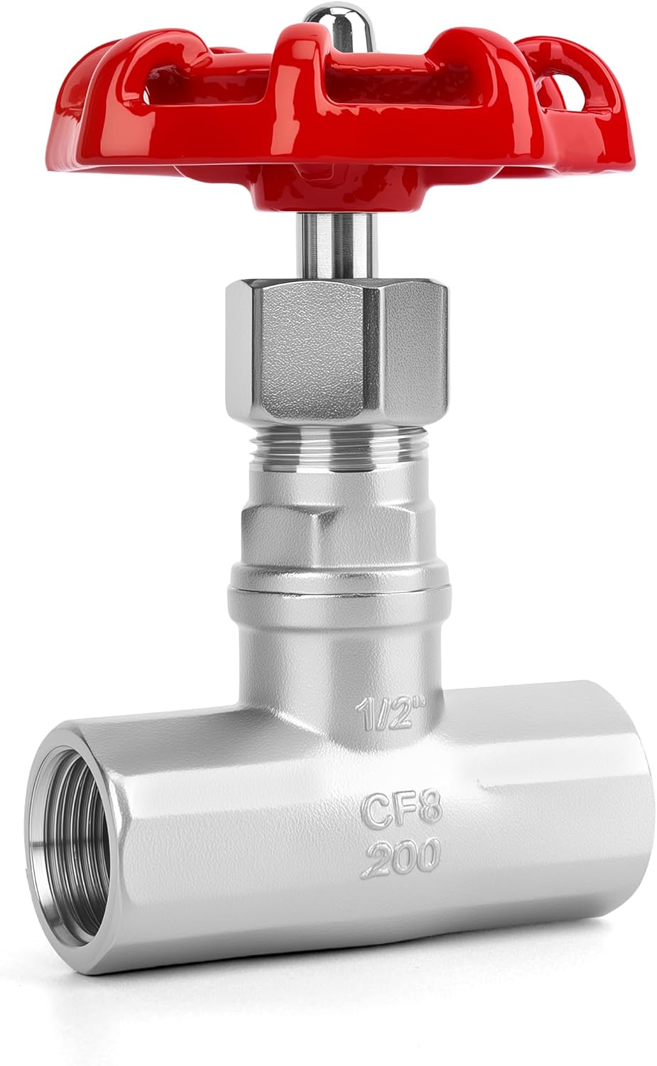1/2" NPT B-Type Straight Pattern Globe Valve, Stainless Female Thread, DN15