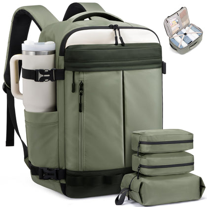 50L Travel Backpack for Women Men, Airline Approved Carry On Luggage with 3 Cubes Accessories, TSA Personal Item