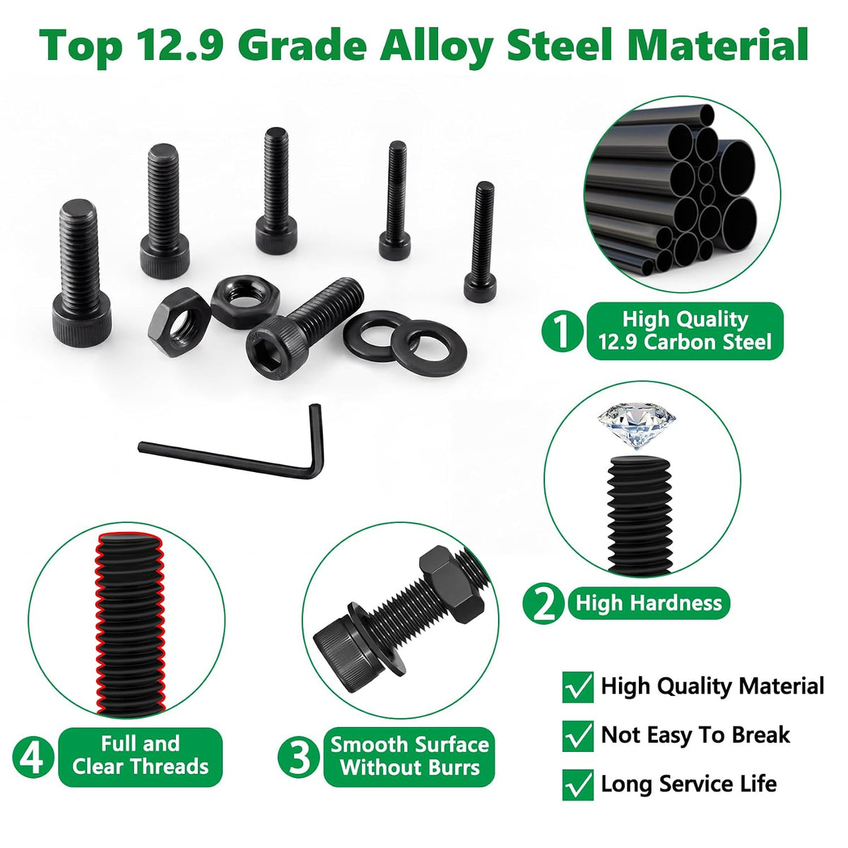 631PCS M3 Hex Socket Screw Assortment Kit, M3 x 6/8/10/12/16/20mm