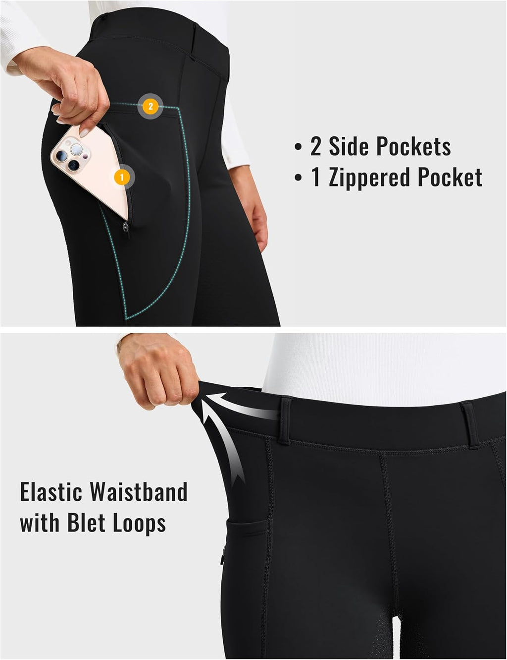 Women's Horse Riding Pants Fleece Lined Winter Equestrian Breeches