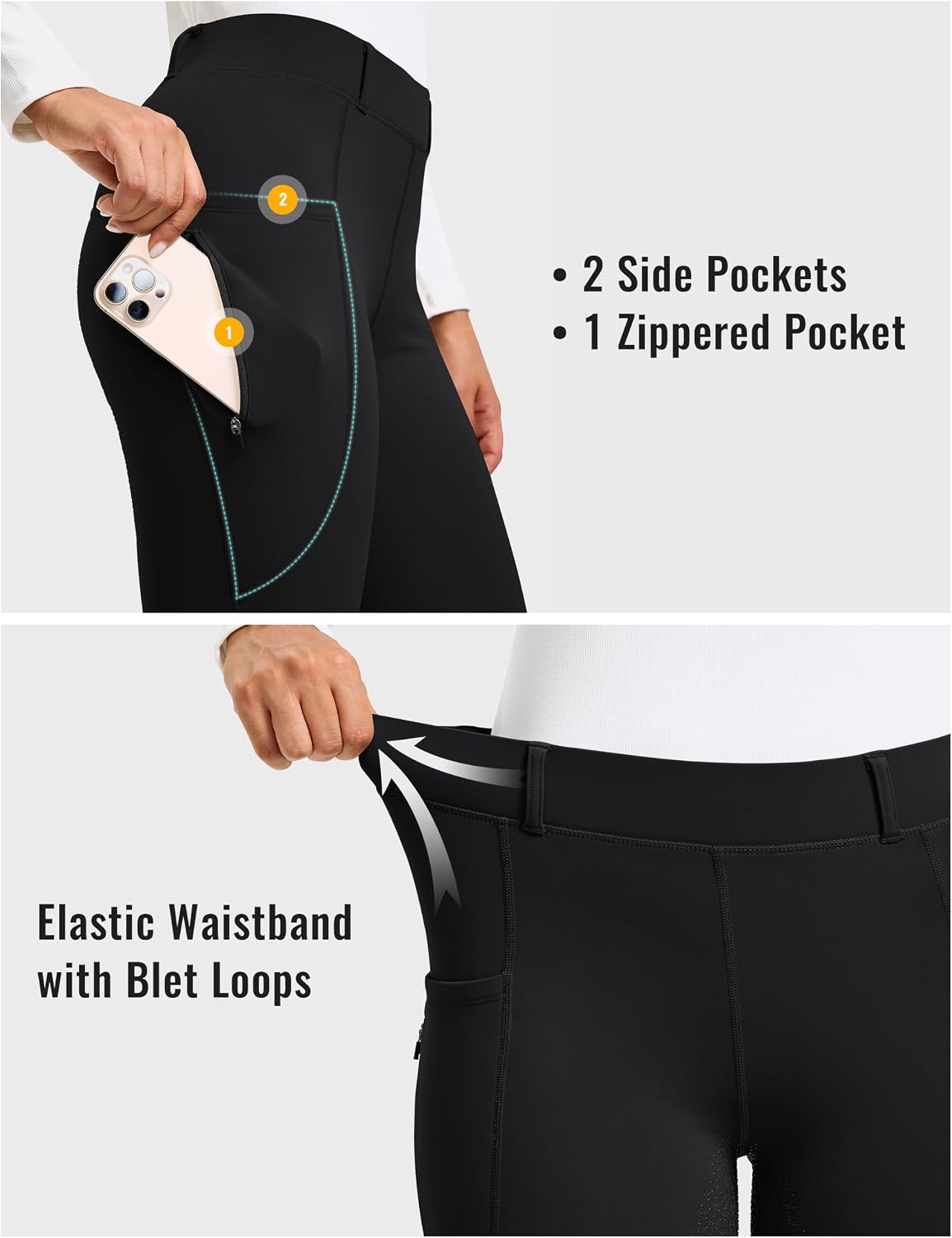 Women's Horse Riding Pants Fleece Lined Winter Equestrian Breeches