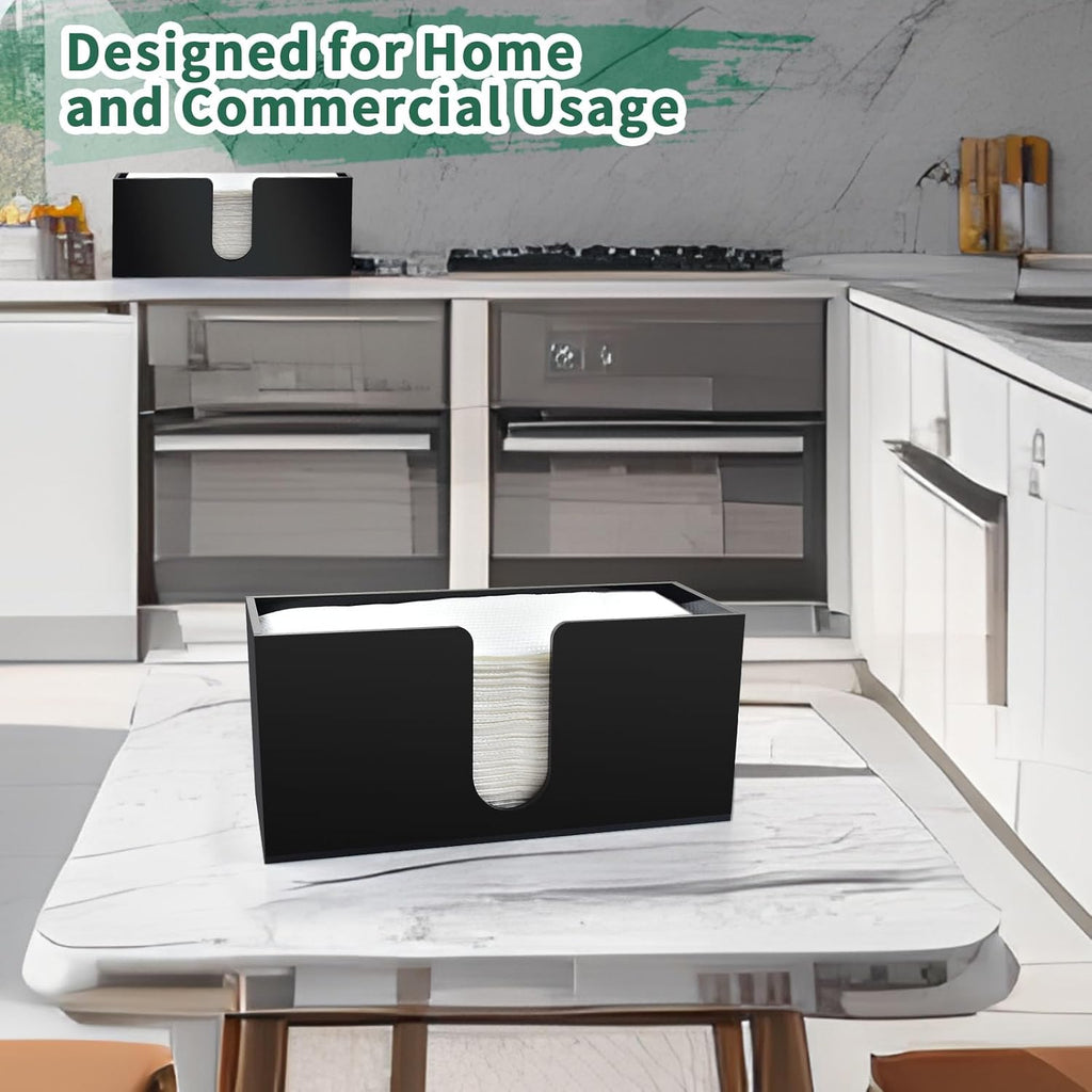 Paper Towel Holder Countertop, Black Acrylic Napkin Dispenser,2 Pack