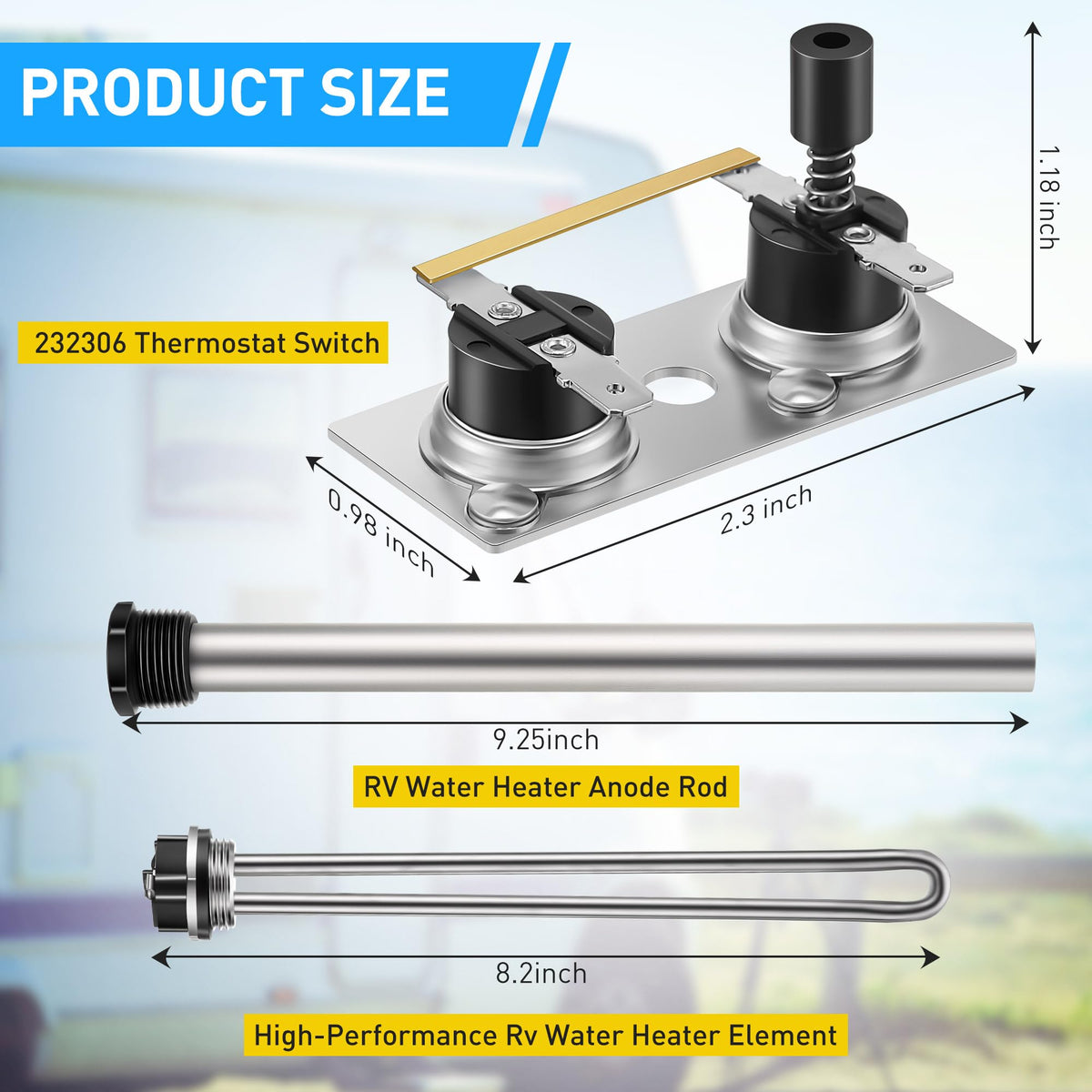 4 Pcs Camper Hot Water Heater Replacement Kit Compatible with Suburban RV