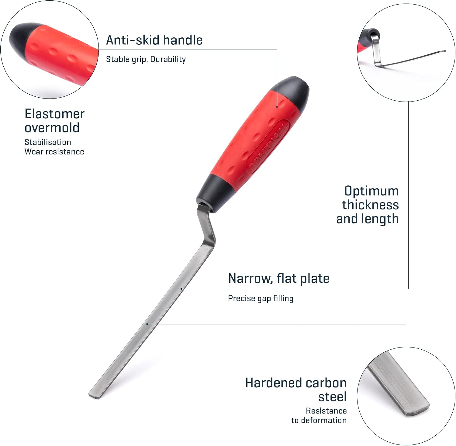 Pointing Trowel 0.4" - Pointing Tool - Brick Jointer - Tuck Pointer - Finger Pointer Trowel - Stainless Steel