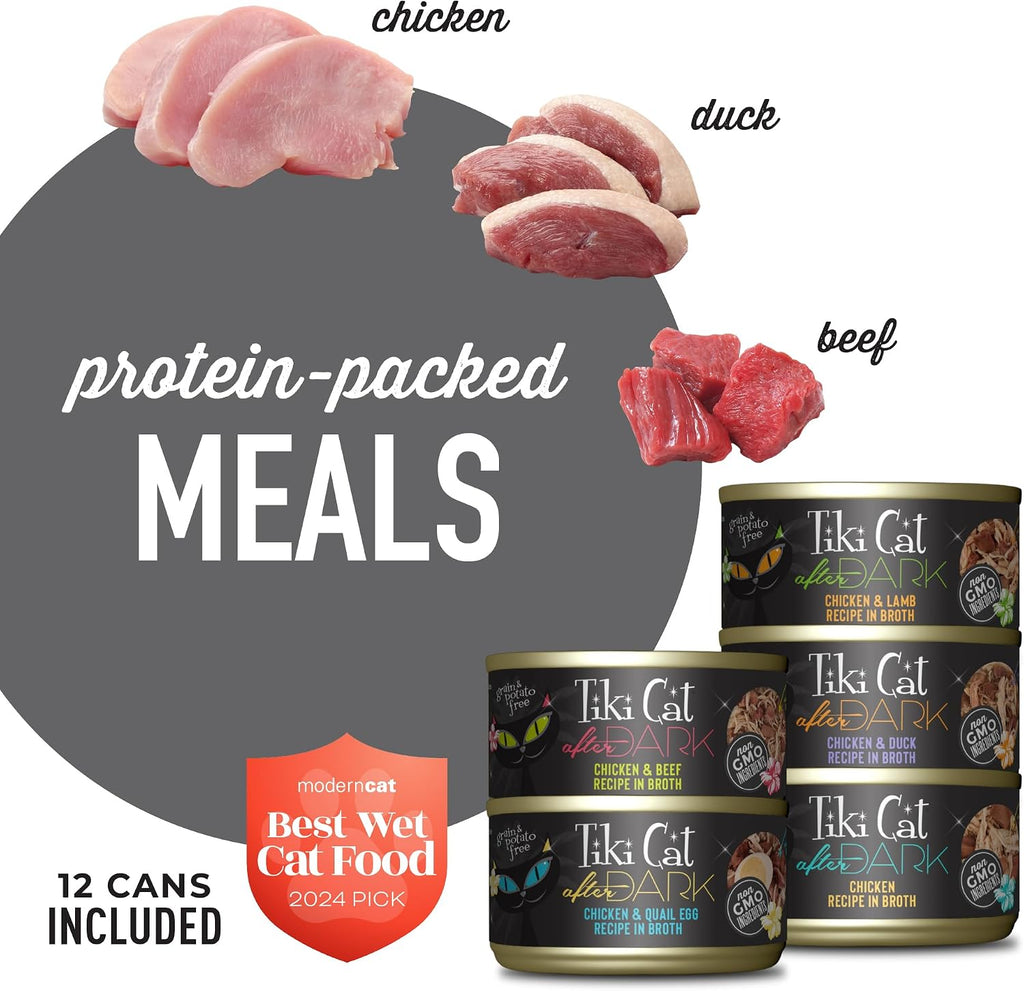 After Dark Wet Cat Food, Variety Pack, 2.8 oz. Cans (12 Count)