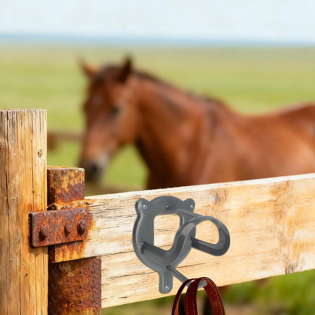 6 Counts Horse Bridle Rack Bracket Hooks, Metal Bridle Holder Wall Mount with Tubes and Screw for Tack Room Horse