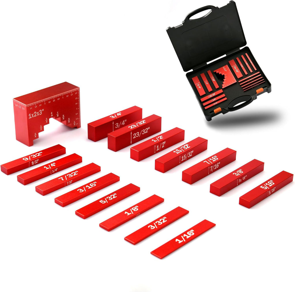 16Pcs Height Setup Blocks Woodworking, Table Saw Depth Gauge for Carpenter