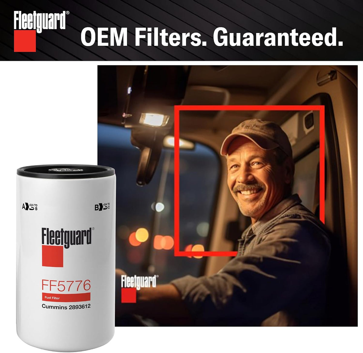 Fleetguard FF5776 Fuel Filter for Cummins ISX 15 engine - Genuine OEM Replacement secondary filter for 2010-2019 Cummins ISX - 1 pack