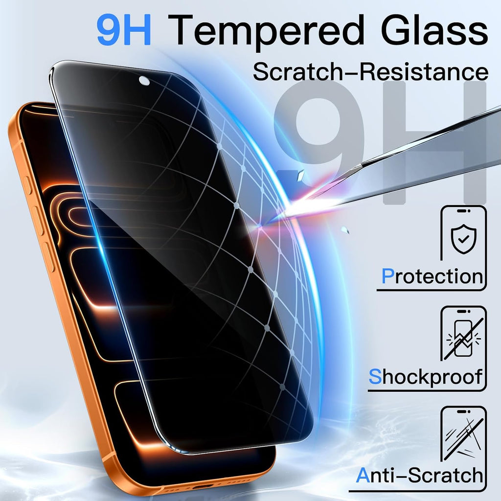 Privacy Screen Protector for iPhone 17 Pro Max 6.9-Inch, Anti-Spy Tempered Glass Film with Easy Installation Tool