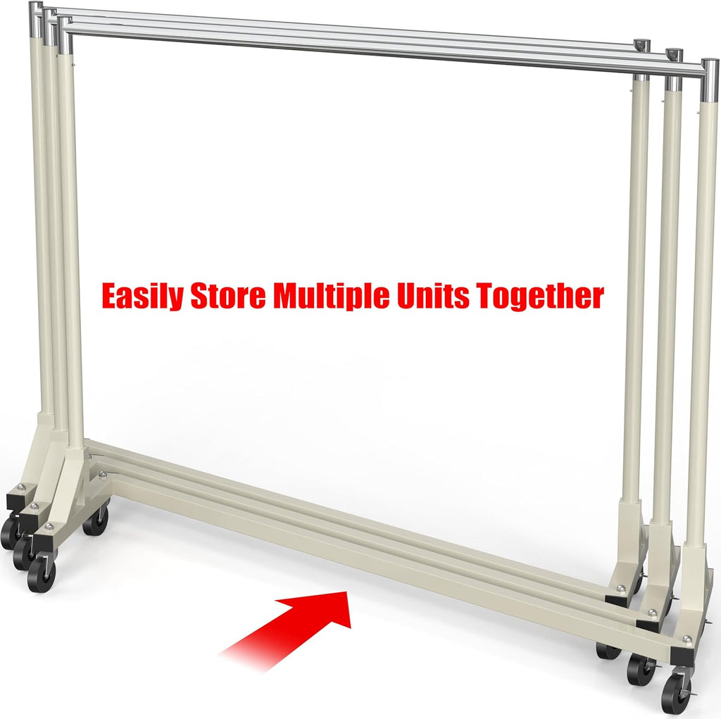 Industrial Grade Z-Base Garment Rack, 63" W/500Lb, Gray