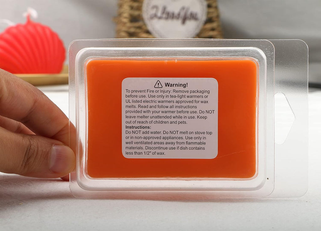 500 pcs Wax Melt Warning Labels Candle Warning Label for Clamshell, 1.8 x 1.5 inche.