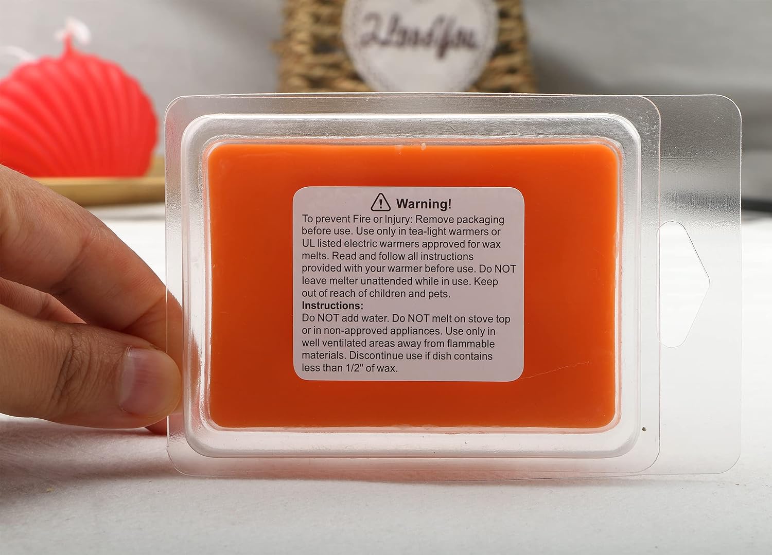500 pcs Wax Melt Warning Labels Candle Warning Label for Clamshell, 1.8 x 1.5 inche.