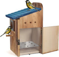 Blue Bird Houses for Outside with Gift Box - Durable Birdhouses for Outdoors with Clear View Panel & Predator Guard
