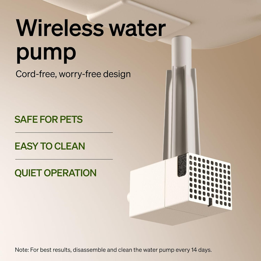 Cat Water Fountain, Cordless Pet Water Fountain Battery Operated, 2.5L/84oz Dockstream Water Fountains for Cats