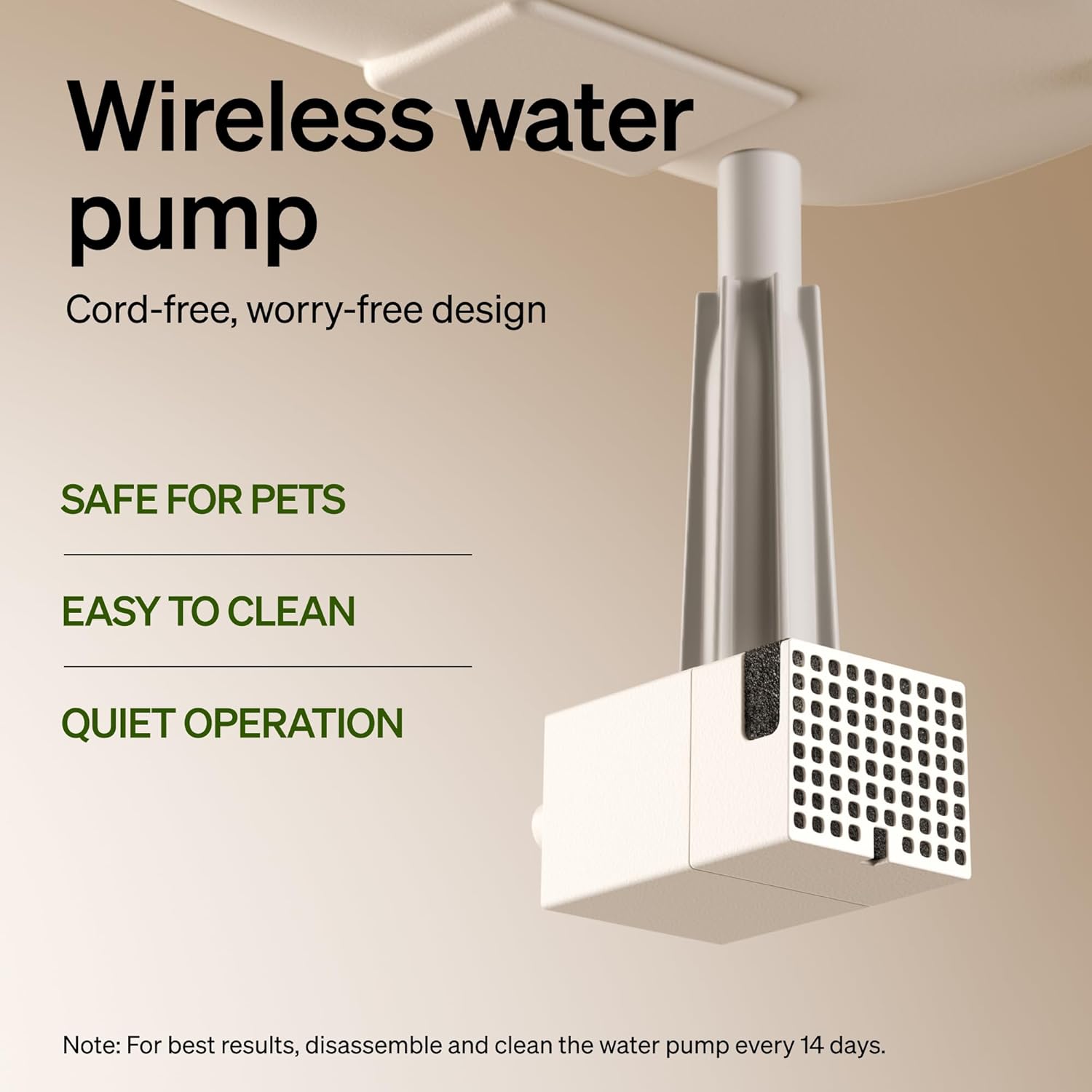 Cat Water Fountain, Cordless Pet Water Fountain Battery Operated, 2.5L/84oz Dockstream Water Fountains for Cats