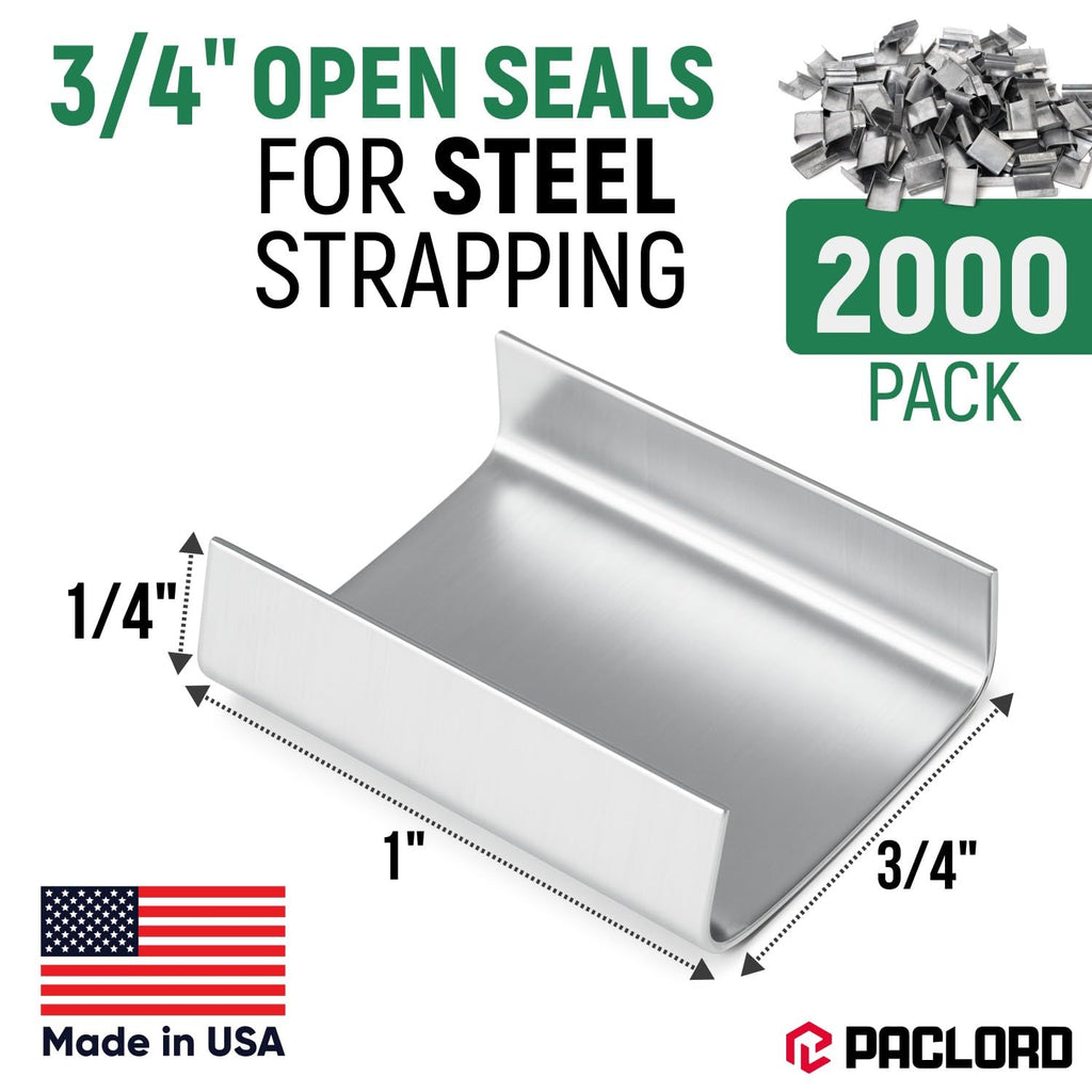 3/4" Open Seals for Steel Strapping, Pack of 2000