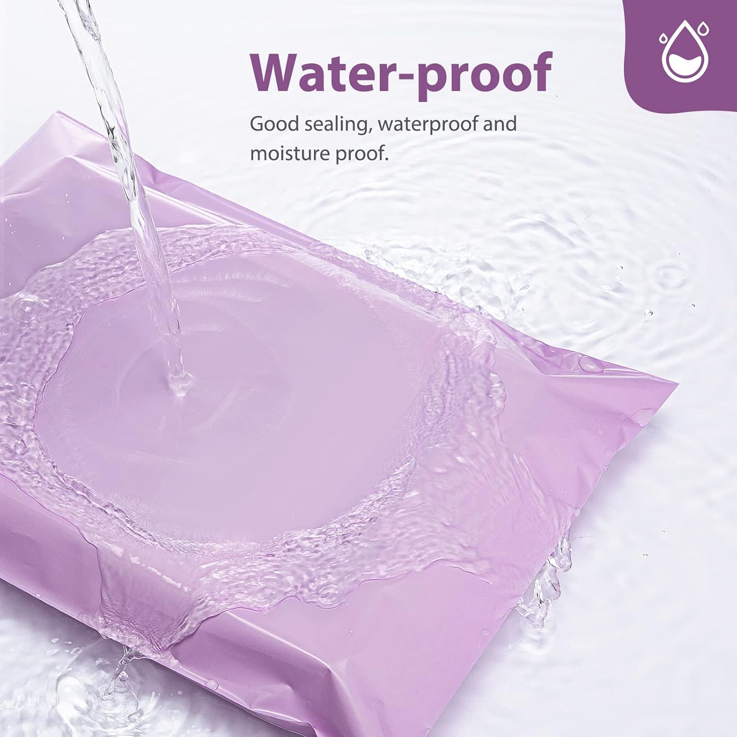 Poly Mailers 12x15.5" 50Pcs,Shipping Bags For Clothing,Light Purple | Strong Adhesive Packaging Mailers Poly