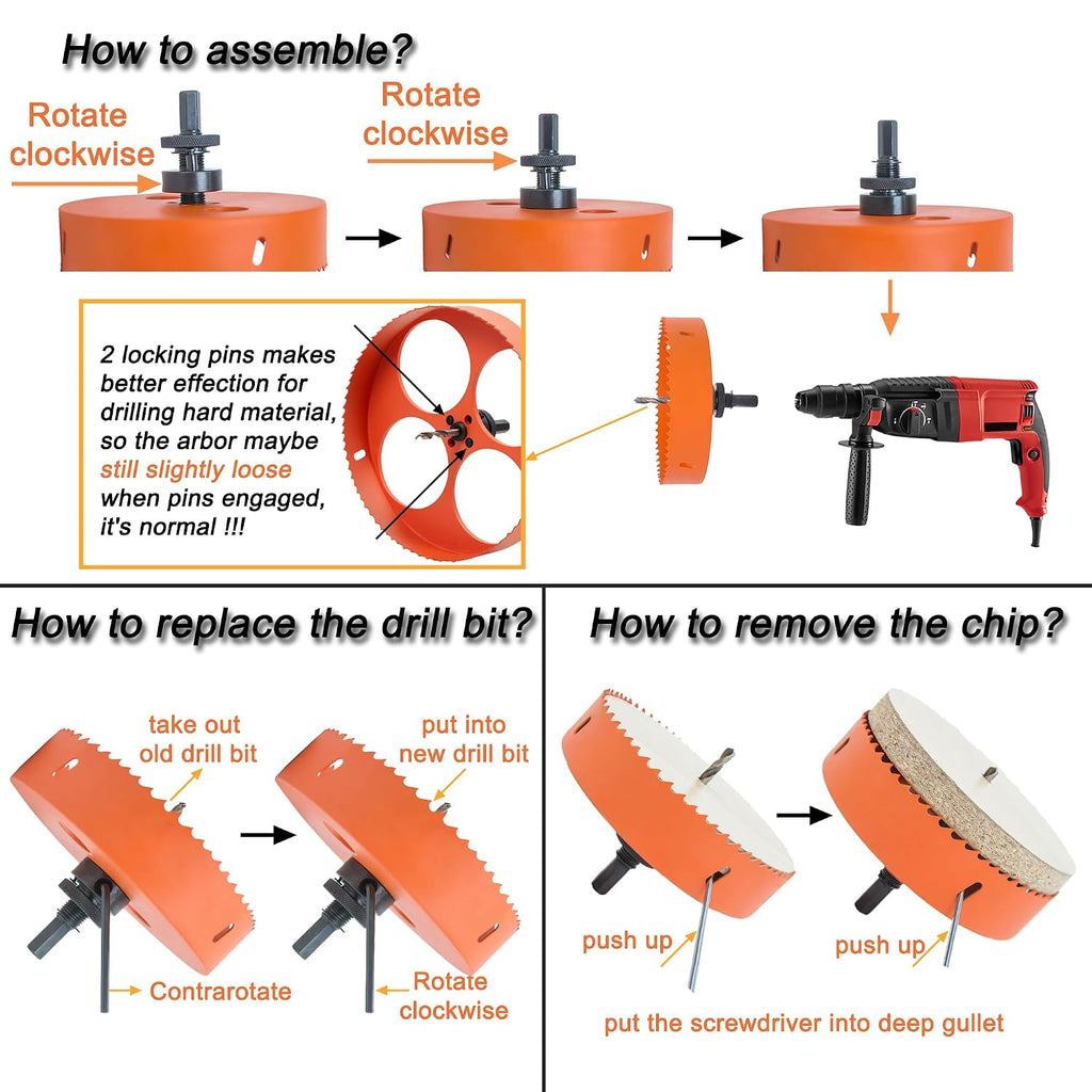 7 inch Hole Saw for Wood, Metal, Plastic & Drywall, with Arbor