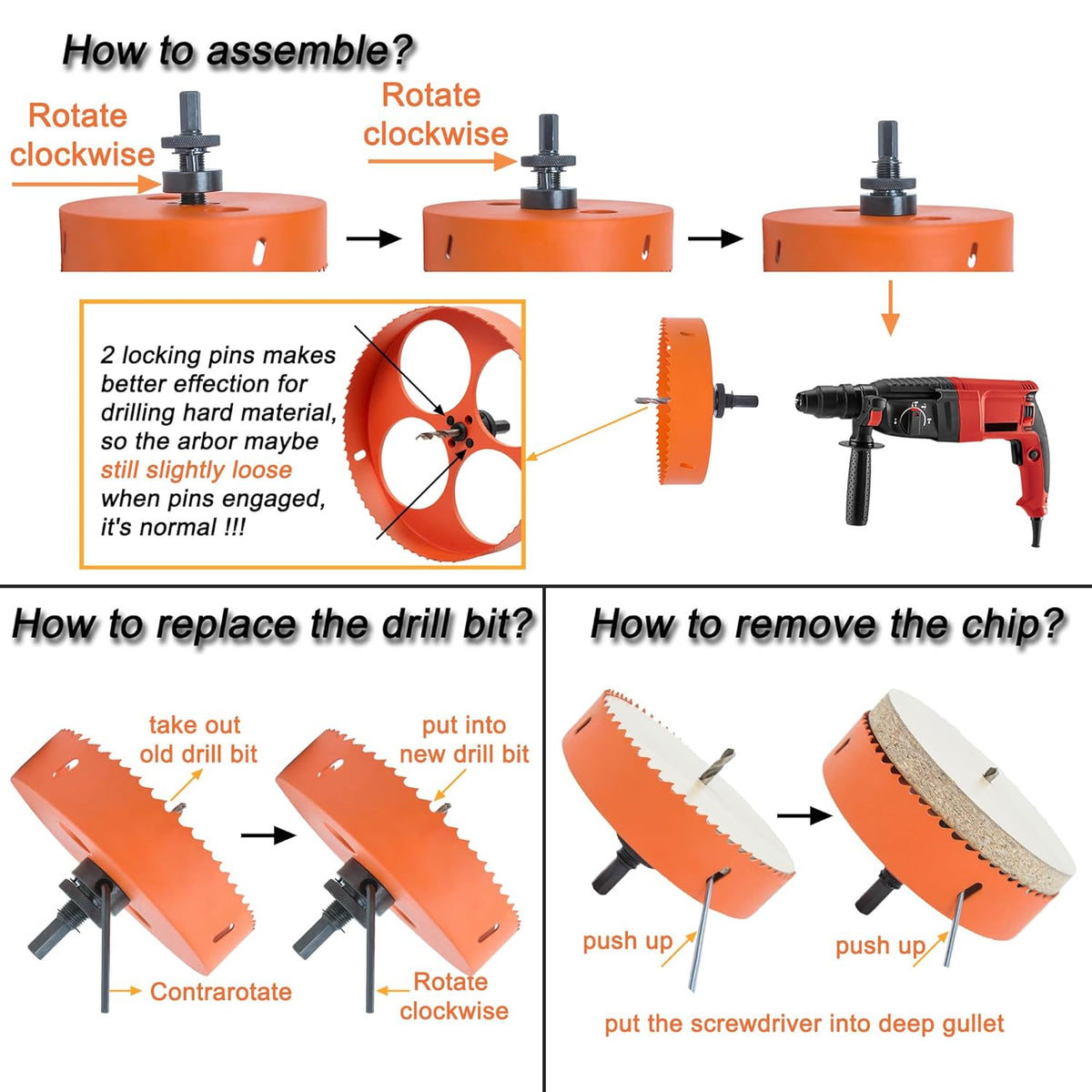 8 inch Hole Saw for Wood, Metal, Plastic & Drywall, with Arbor
