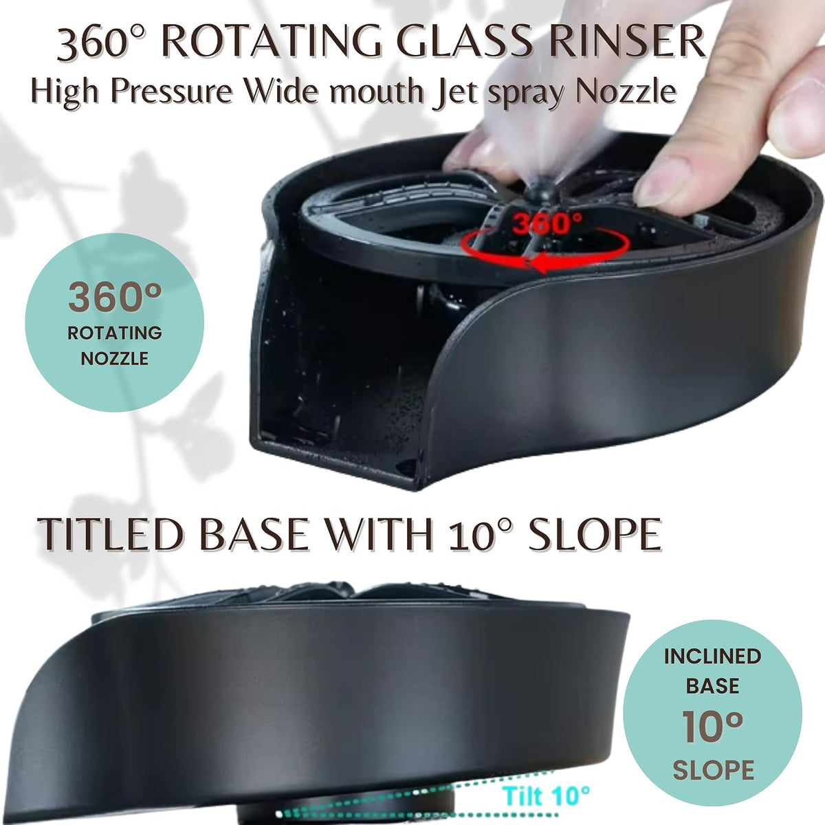 2-in-1 Glass Rinser & Sink Sprayer Attachment – High Pressure Cup Washer for Kitchen Sink – Matte Black Bottle